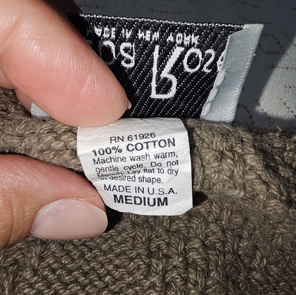 Reba Rose Cardigan Sweater Women's Size M Cropped Brown USA Made - Picture 6 of 8